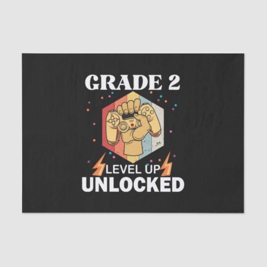 2nd Grad Unlocked Level Up Back To School First Seidenpapier (Vorderseite)