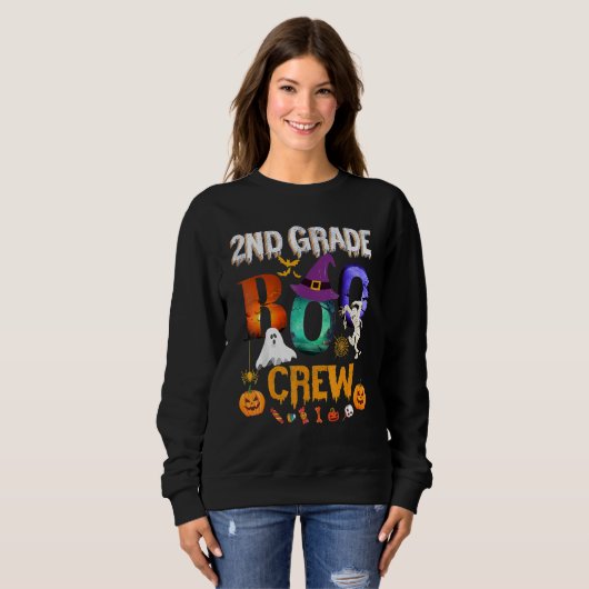 2nd Grade Boo Crew Teacher Student  Halloween Cost Sweatshirt (Vorne ganz)
