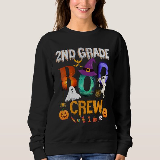 2nd Grade Boo Crew Teacher Student  Halloween Cost Sweatshirt (Vorderseite)