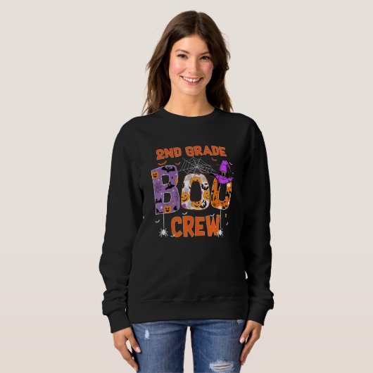2nd Grade Boo Crew Teachers Students Halloween Cos Sweatshirt (Vorne ganz)