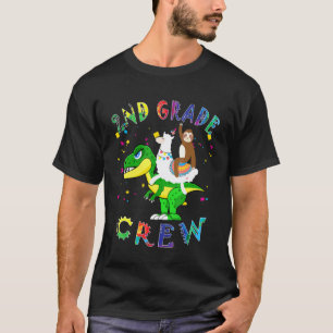 2nd Grade Crew Faultier Reitet Llama Rex zurück zu T-Shirt