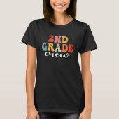 2nd Grade Crew Retro Groovy Men Women First Day Of T-Shirt (Vorderseite)