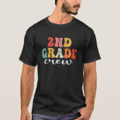 2nd Grade Crew Retro Groovy Men Women First Day Of T-Shirt (Vorderseite)