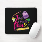 2nd Grade Diva erster Schultag Mädchenkleidung Gi Mousepad (Mit Mouse)