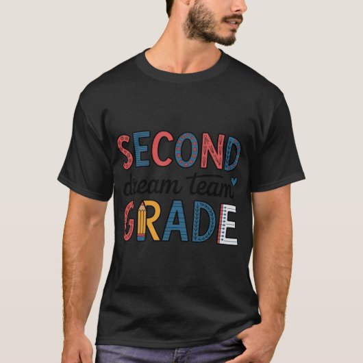2nd Grade Dreameam Retro Backo Schooleacher Studen T-Shirt (Vorderseite)