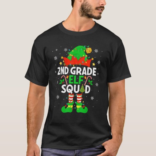 2nd Grade Elf Squad Christmas Second Grade Xmas Te T-Shirt (Vorderseite)