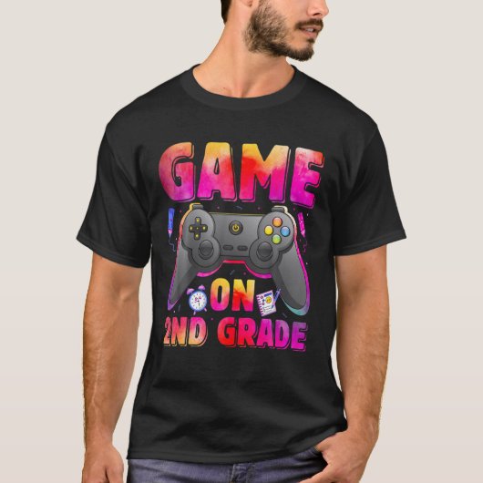 2nd Grade Gamer Funny Designs für Zurück zur Schul T-Shirt (Vorderseite)