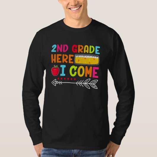 2nd Grade Here I Come Happy First Day Of School  2 T-Shirt (Vorderseite)