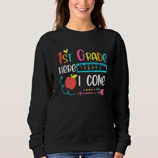 2nd Grade Here I Come Happy First Day Of School Sweatshirt (Vorderseite)