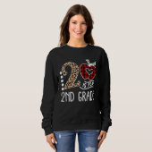 2nd Grade Leopard Second Grader Back To School Tea Sweatshirt (Vorne ganz)