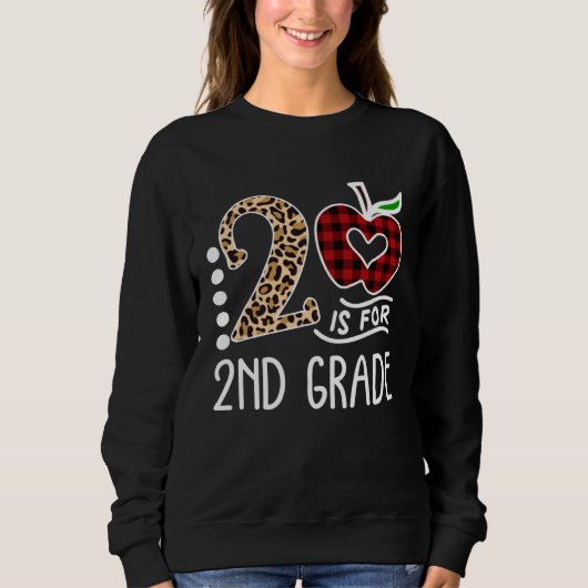 2nd Grade Leopard Second Grader Back To School Tea Sweatshirt (Vorderseite)