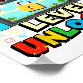 2nd Grade Level Unlocked Funny Gamer Boys Back To  Poster (Ecke)