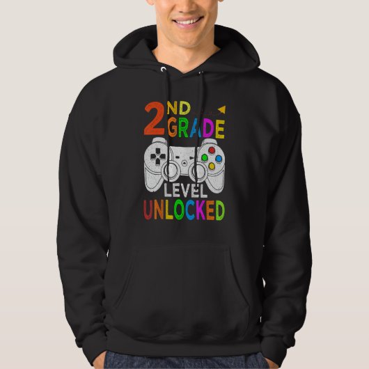 2nd Grade Level Unlocked Happy Back To School Game Hoodie (Vorderseite)