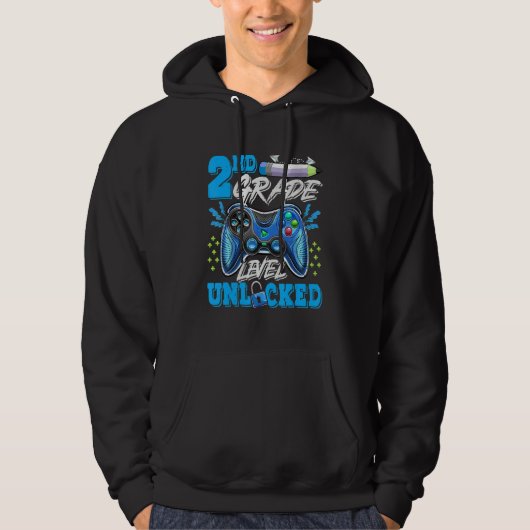 2nd Grade Level Unlocked Video Game Back To School Hoodie (Vorderseite)