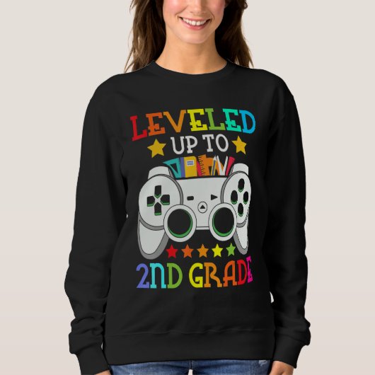 2nd Grade Level Unlocked Video Game Back To School Sweatshirt (Vorderseite)