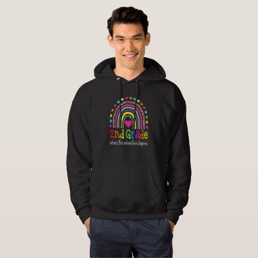 2nd Grade Rainbow Teacher Team Second Grade Squad Hoodie (Vorne ganz)
