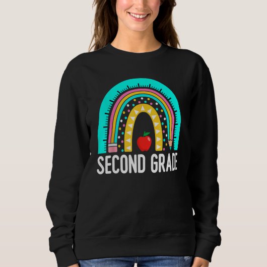 2nd Grade Rainbow Teacher Team Second Grade Squad Sweatshirt (Vorderseite)