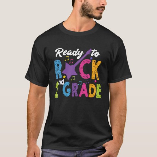 2nd Grade School Ready to Rock Second Back to Scho T-Shirt (Vorderseite)
