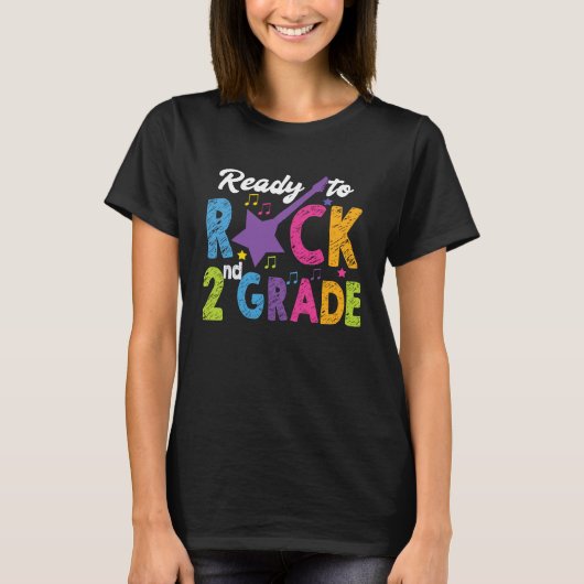 2nd Grade School Ready to Rock Second Back to Scho T-Shirt (Vorderseite)