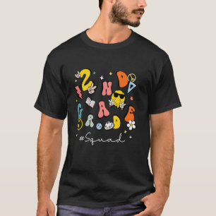 2nd Grade Squad 1. Tag Lehrer Schüler Retro Rücken T-Shirt