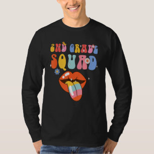 2nd Grade Squad Retro Groovy Zurück zur Schule Leh T-Shirt