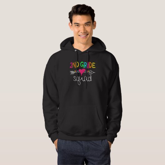 2nd Grade Squad Second Teacher Student Team Back T Hoodie (Vorne ganz)