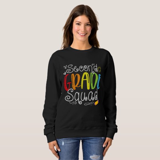 2nd Grade Squad Second Teacher Student Team Back T Sweatshirt (Vorne ganz)