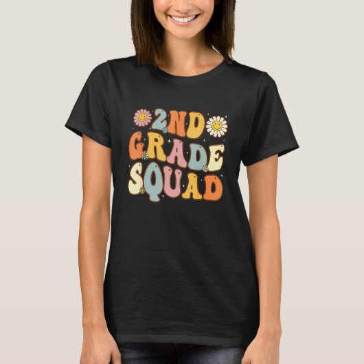 2nd Grade Squad Second Teacher Student Team Back T T-Shirt (Vorderseite)