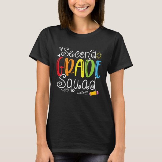 2nd Grade Squad Second Teacher Student Team Back T T-Shirt (Vorderseite)