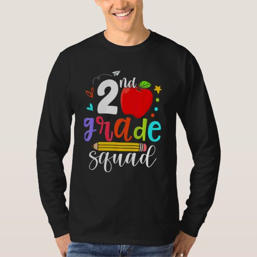 2nd Grade Squad Second Teacher Student Team Back T T-Shirt (Vorderseite)