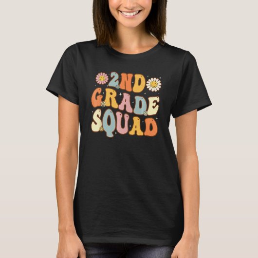 2nd Grade Squad Second Teacher Student Team Back T T-Shirt (Vorderseite)