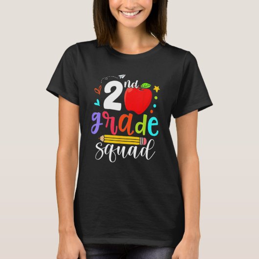 2nd Grade Squad Second Teacher Student Team Back T T-Shirt (Vorderseite)