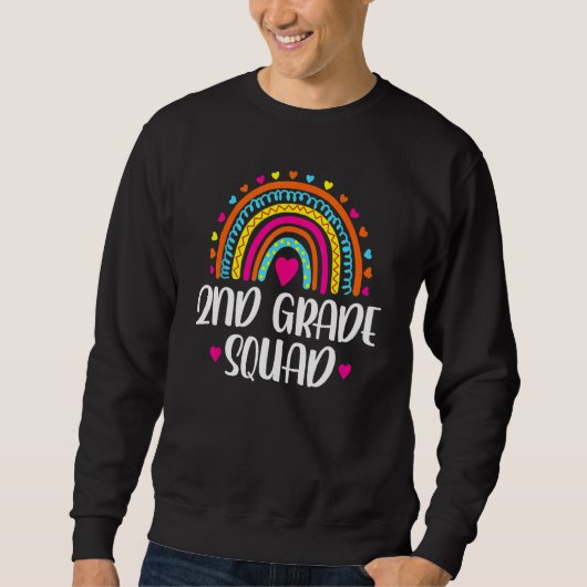 2nd Grade Squad Teacher Rainbow Back To School Sweatshirt (Vorderseite)