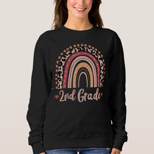 2nd Grade Teacher Funny Rainbow Lover Back To Scho Sweatshirt (Vorderseite)