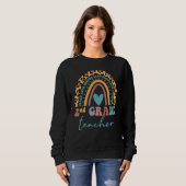2nd Grade Teacher Leopard Rainbow Second Grd Back  Sweatshirt (Vorne ganz)