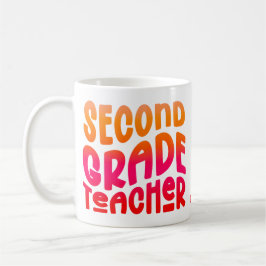 2nd Grade Teacher Orange Red Ombre Text  Kaffeetasse