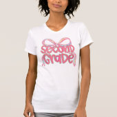 2nd Grade Teacher Pencil Coquette Bow T-Shirt (Vorderseite)