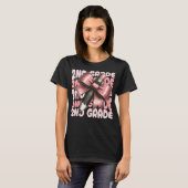 2nd Grade Teacher Pencil Coquette Bow T-Shirt (Vorne ganz)