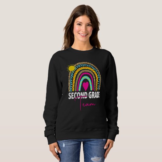 2nd Grade Teacher Rainbow Back To School Hello Sec Sweatshirt (Vorne ganz)