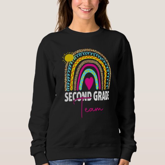 2nd Grade Teacher Rainbow Back To School Hello Sec Sweatshirt (Vorderseite)