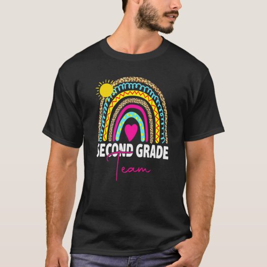 2nd Grade Teacher Rainbow Back To School Hello Sec T-Shirt (Vorderseite)