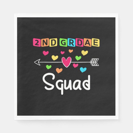 2nd grade Teacher Shirts School Team Second Grade Serviette (Vorderseite)