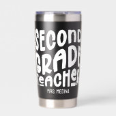 2nd Grade Teacher Simple Typography Thermobecher (Vorderseite)