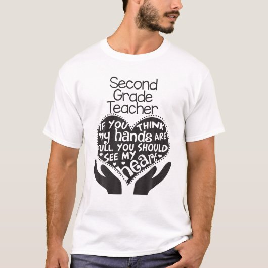 2Nd Grade Teacher T Heart Second Team School Gift T-Shirt (Vorderseite)