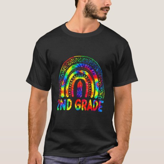 2nd Grade Teacher Tie Dye Rainbow Back To School T-Shirt (Vorderseite)