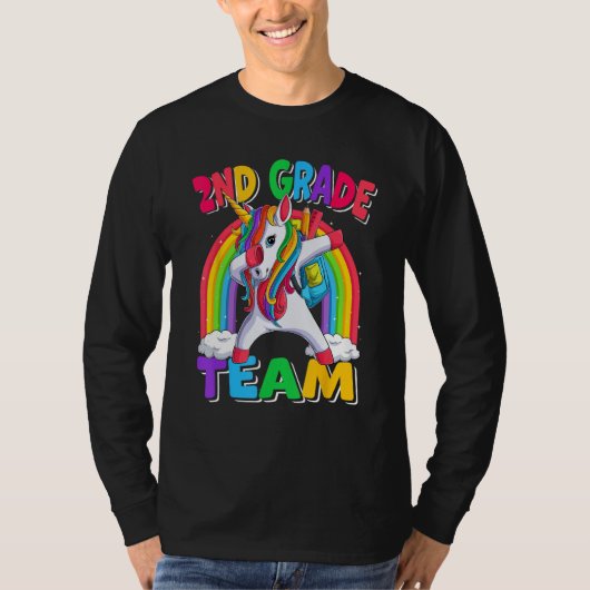2nd Grade Team Dabbing Unicorn Back to School Kids T-Shirt (Vorderseite)