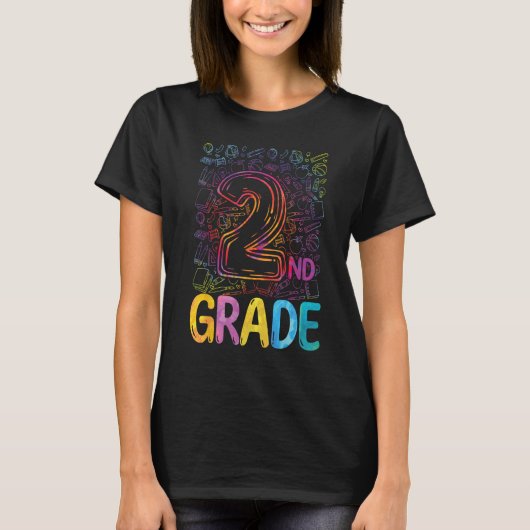 2nd Grade Tie Dye Teachers Kids Back to School 202 T-Shirt (Vorderseite)