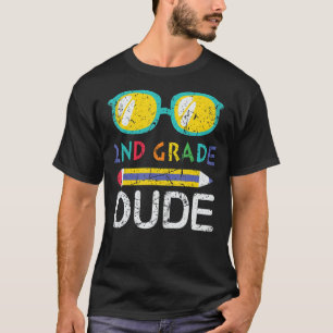 2nd Grade Typ Sonnenbrille Vintage Cool Boys Back T-Shirt