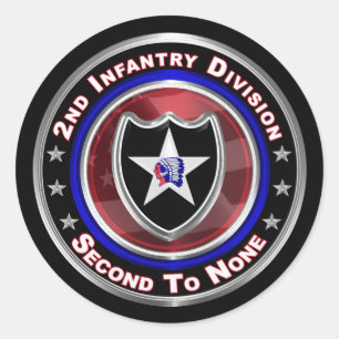 2nd Infantry Division "Second to None" Runder Aufkleber