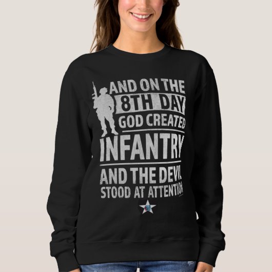 2nd Infantry  God Created Infantry Devil stood Att Sweatshirt (Vorderseite)